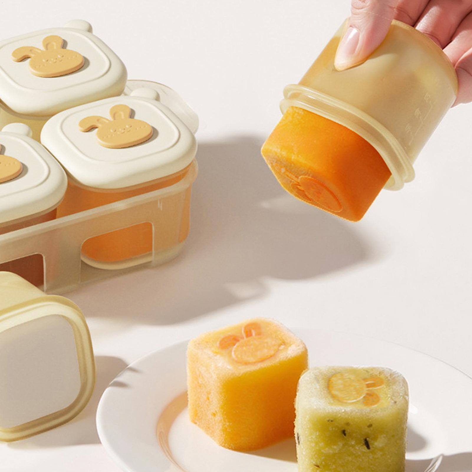 Food Storage Yogurt - Würfelförmige Lebensmittel-Gefrierfachschale, Joghurtbehälter für Kinder, Lebensmittelaufbewahrungsbehälter