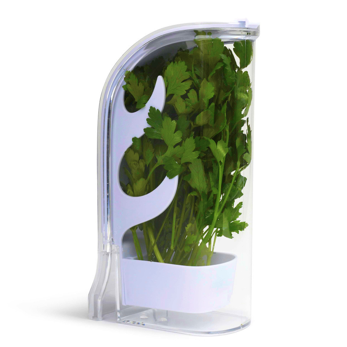 Herb Keeper Container - Kräuter-Crisper-Sparbehälter, Kühlschrank, seitliche Öffnung, Behälter, Kräuter-Gemüsehalter,