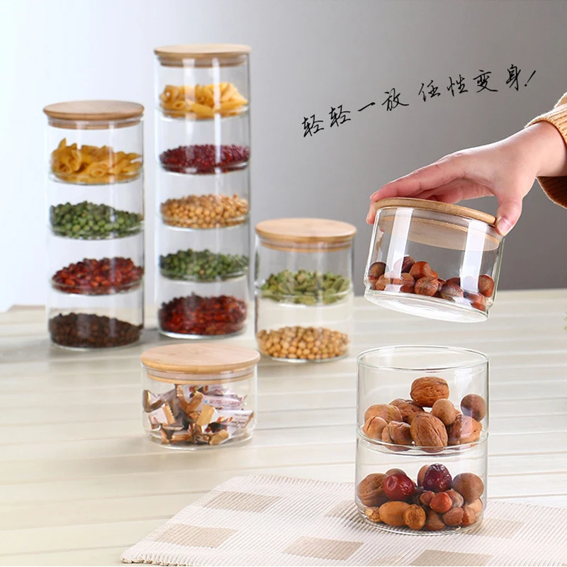 Food Storage Glass Container Set - Neues 1200 ml 3-Schicht-Glasbehälter-Set für Küche