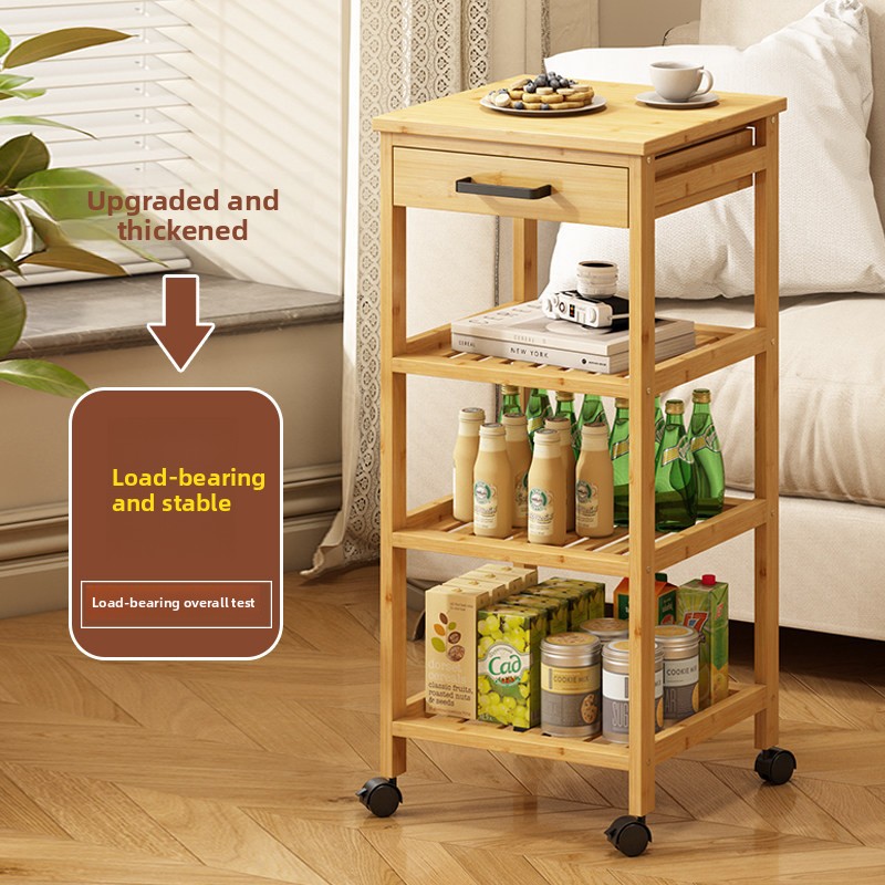 Food Storage Xl - Einfacher mehrstöckiger Wohnzimmer-Aufbewahrungsschrank, Sofa-Beistelltisch, beweglicher Rolltisch,