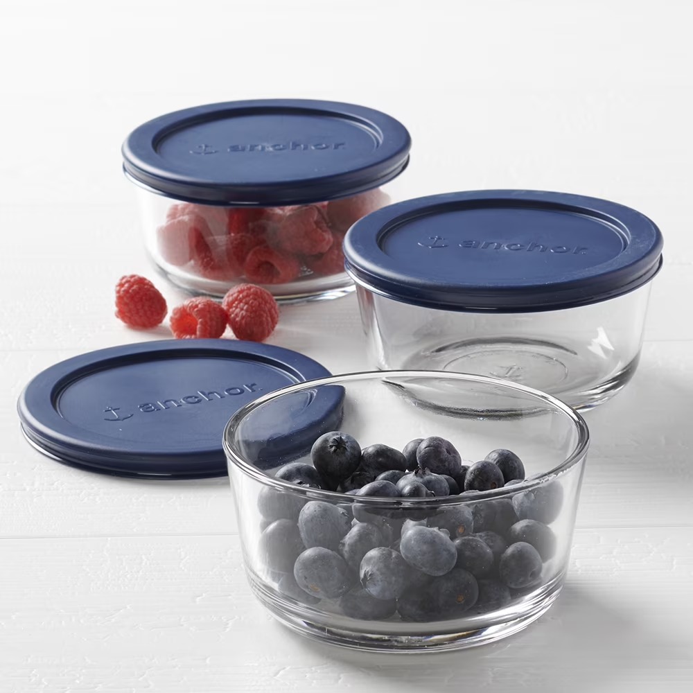 Food Storage Glass Container Set - Anchor Hocking Glas-Lebensmittelbehälter mit Deckeln, 2