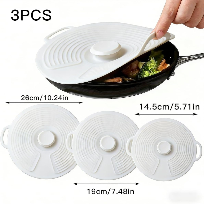 Silicone Stretch Lid - 3-teiliger Universeller Silikon-Deckel für Töpfe und