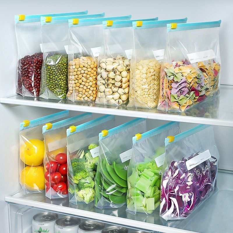 Food Storage Zipper Bags - 100 Stück Schieber-Gallonen-Lebensmittelaufbewahrungs-Gefrierschrankbeutel mit Stand-Up-Boden, wiederverwendbare