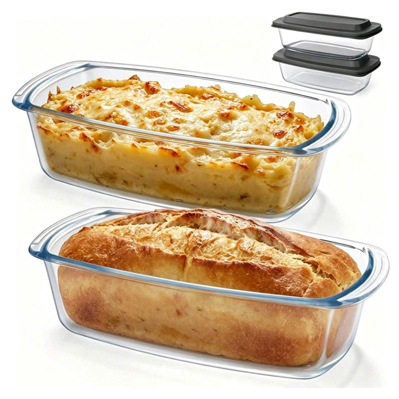 Food Storage Glass Containers Large - AA77 Glas-Brotbackform 7,6 Tassen/1800 ML/1,9 Qt