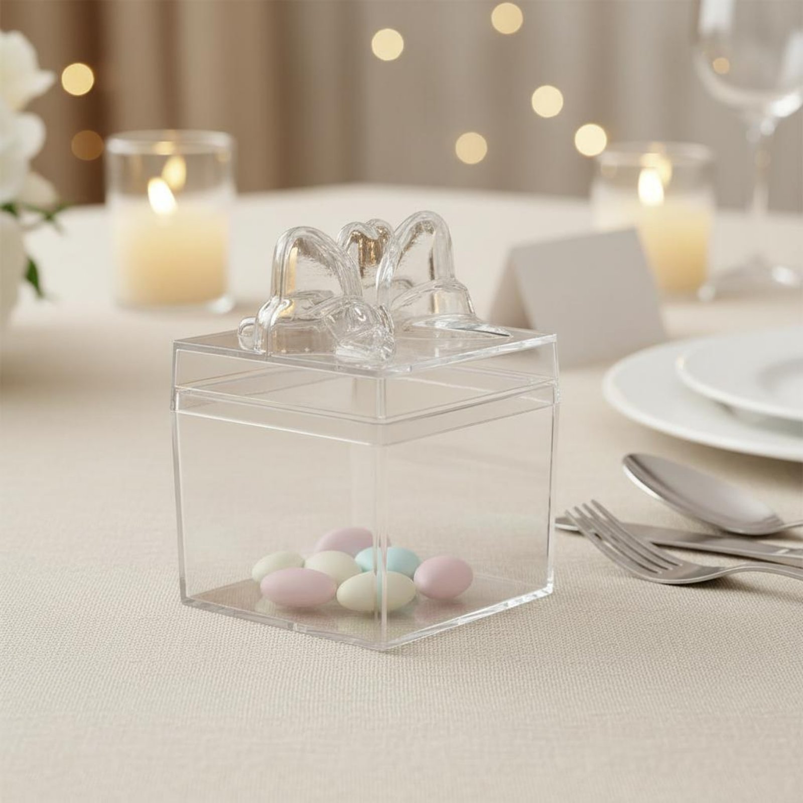 Food Storage And - Transparente Plastik-Süßigkeitenbox mit Band Mehrzweck Durchsichtige