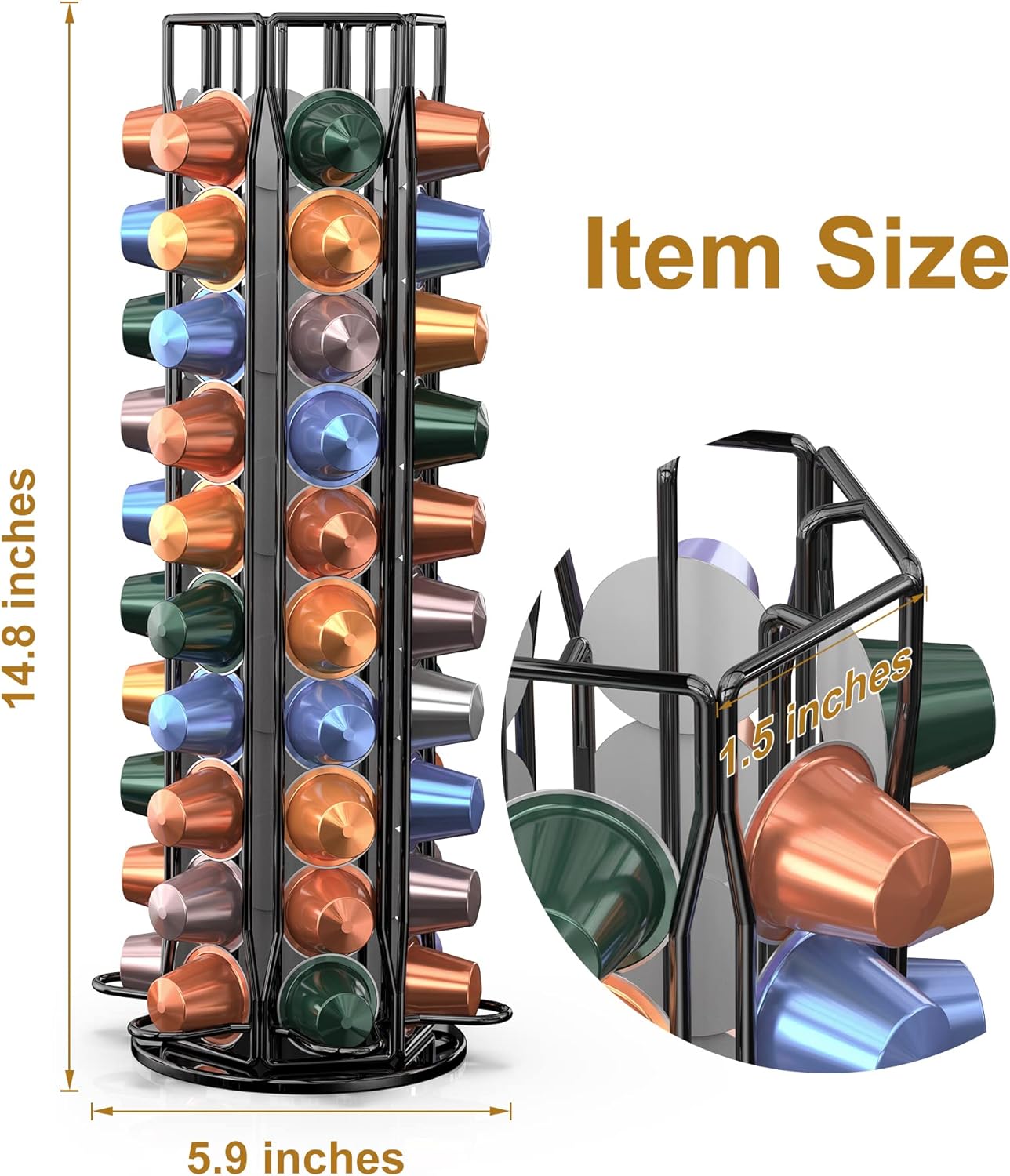 Food Storage Xl - Kaffeepads-Halter für Nespresso OriginalLine Aufbewahrungsorganizer 360°