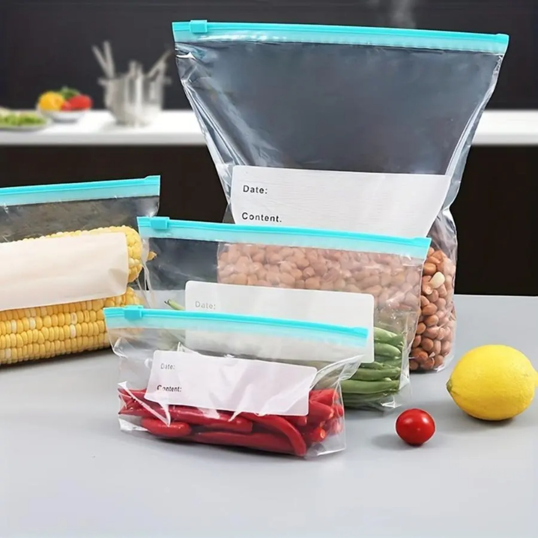 Food Storage Zipper Bags - 60 Stück wiederverwendbare Frischhaltebeutel für den