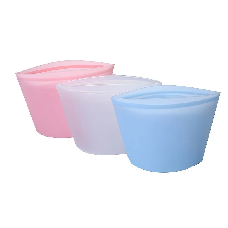 Food Storage Zipper Bags - Wiederverwendbare Silikon-Aufbewahrungsbeutel - Luftdichte Auslaufsichere Lebensmittelgeeignete
