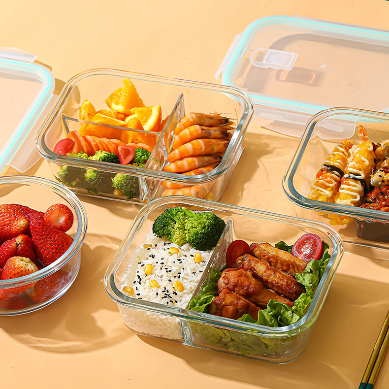 Food Storage Cupboard - Glas-Frischhaltebox aus hochborosilikathaltigem, hitzebeständigem Glas, mikrowellengeeignet,