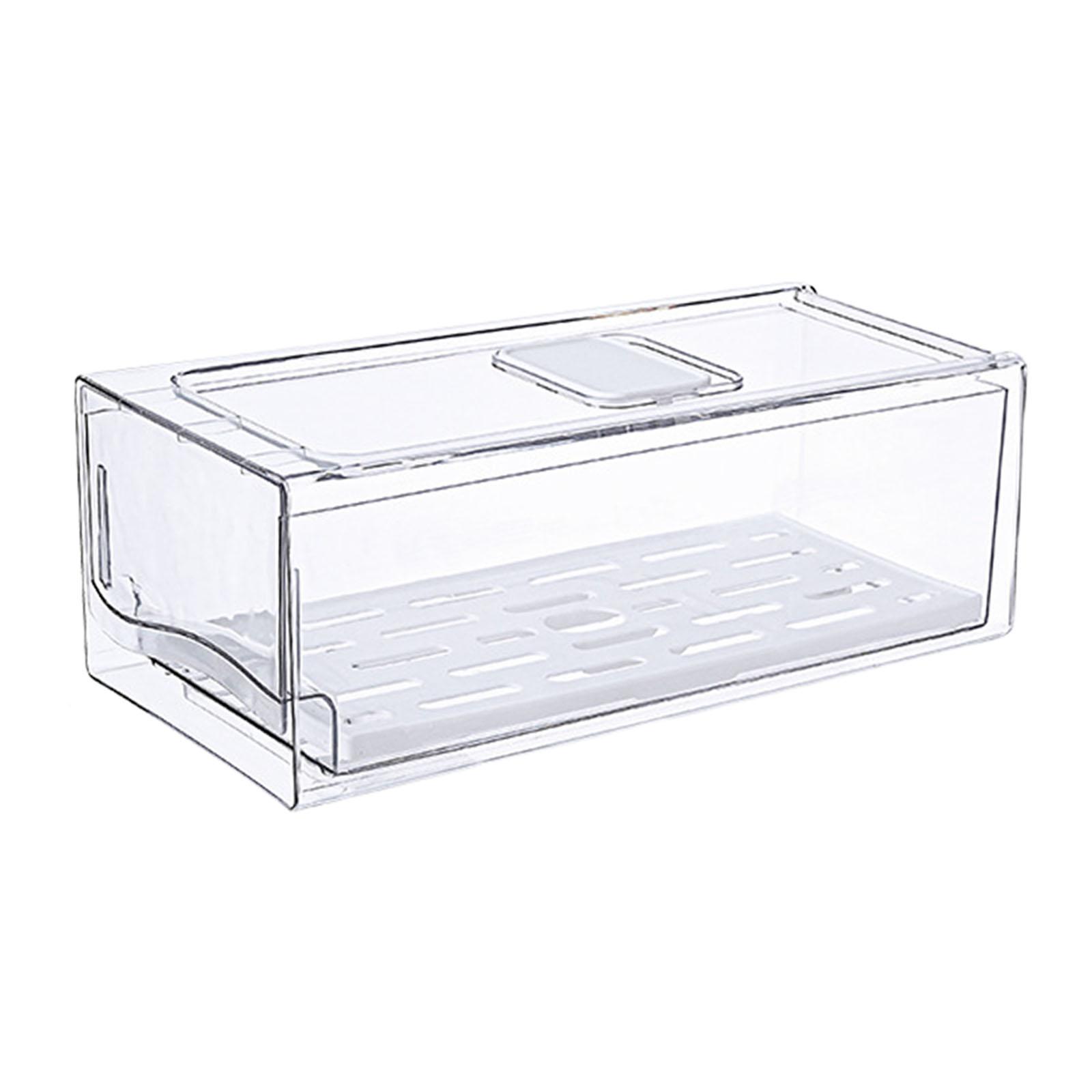 Food Storage Without Plastic - Kühlschrank-Schubladenbehälter, Vorratsorganizer, Küchen-Kühlschrank-Aufbewahrungsbox, ausziehbarer Lebensmittelbehälter für