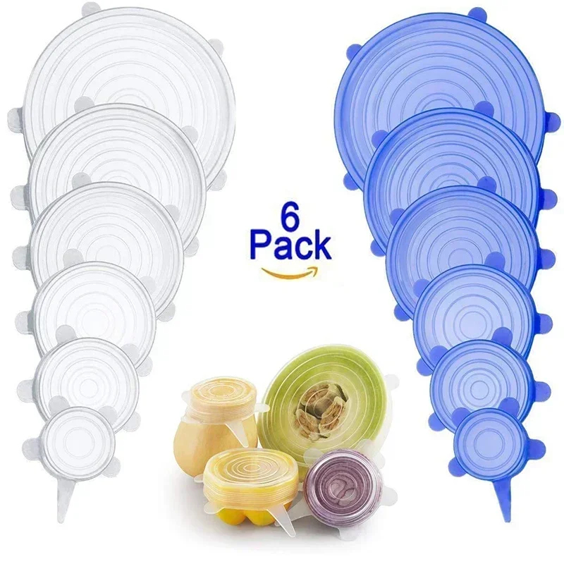 Silicone Stretch Lid - 6/12 Stück verstellbare elastische Silikondeckel für