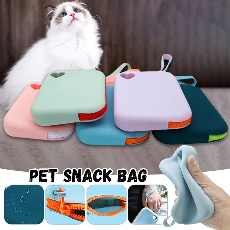 Food Storage Zipper Bags - Sunorchid Silikon-Hundeleckerli-Tasche, Tragbare Snack-Tasche für Haustiere,