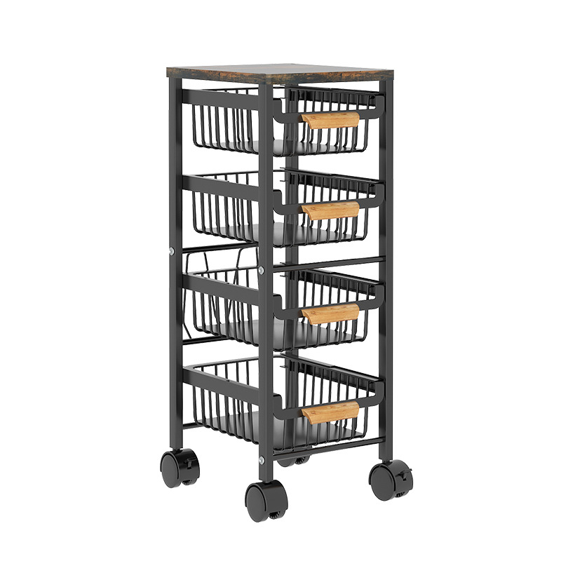 Food Storage With Wheels - 5-stufiger Draht-Obstkorb – Küchen- und Speisekammer-Organizer,