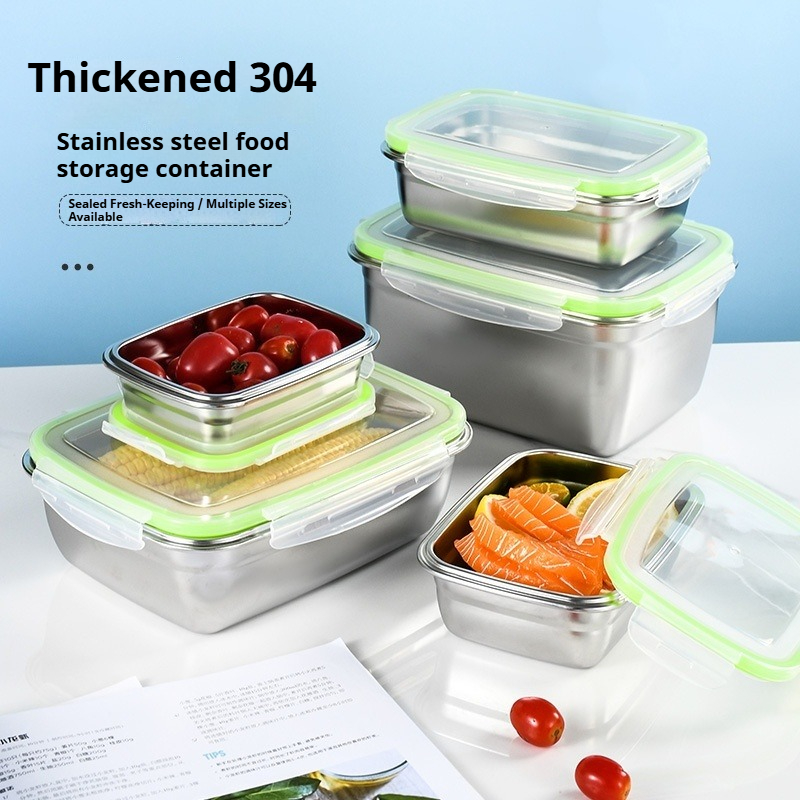 Food Storage Cupboard - Lunchbox-Set aus Edelstahl 304, mit transparenten