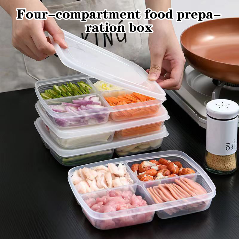 Food Storage Cupboard - Neu: Tragbare 4-Fächer-Aufbewahrungsbox aus Kunststoff für