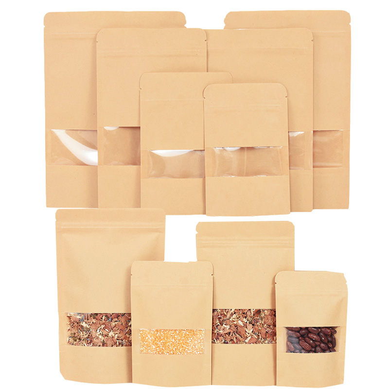 Food Storage Zipper Bags - 20/50 stücke Kraft Papier Zip-Lock Beutel