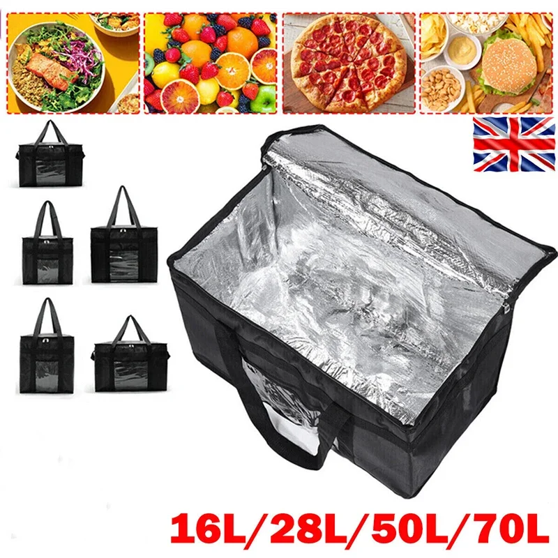 Food Storage Zipper Bags - 16L-70L Isolierte Thermo-Einkaufstasche, große Aufbewahrung, Kühler,