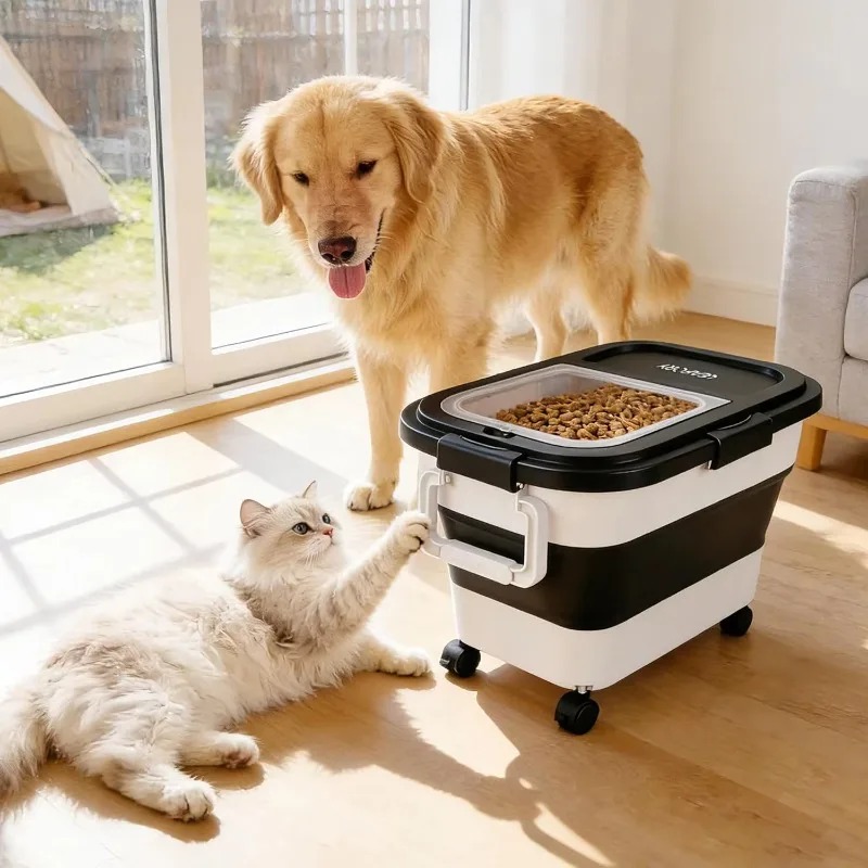 Food Storage For Dog - Hundefutter-Aufbewahrungsbehälter 20-25 lbs, Luftdichter Tierfutter-Behälter mit