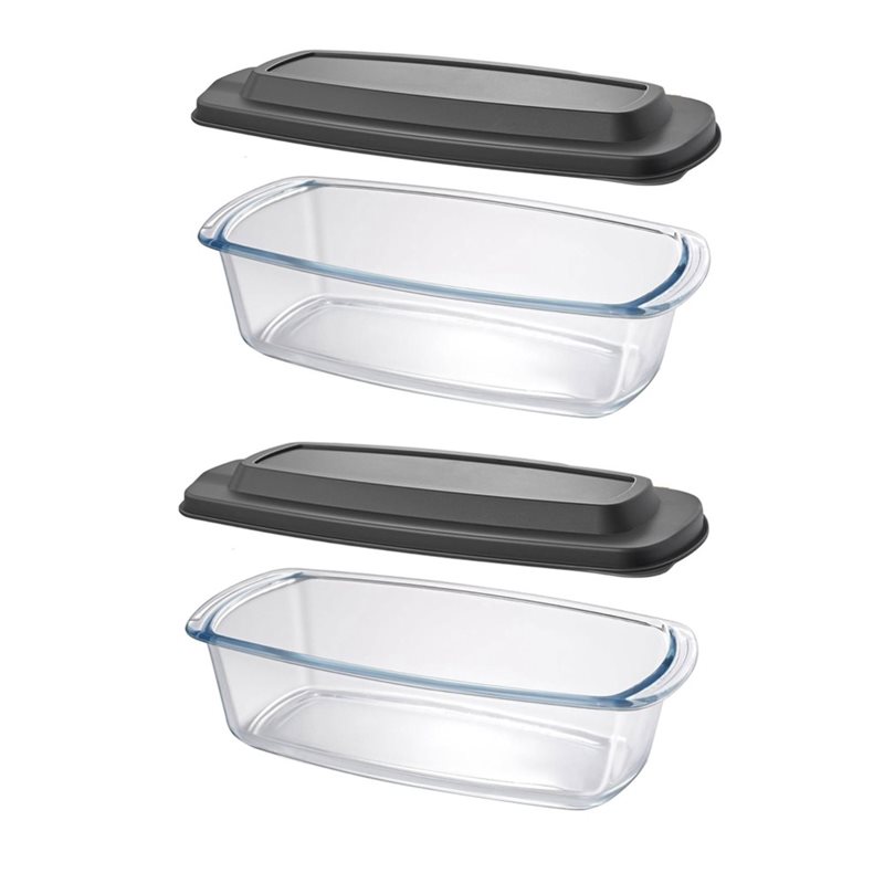 Food Storage Glass Containers Large - ABMR-Loaf Pan 2er-Pack GROSS 7,6 Tassen/1800