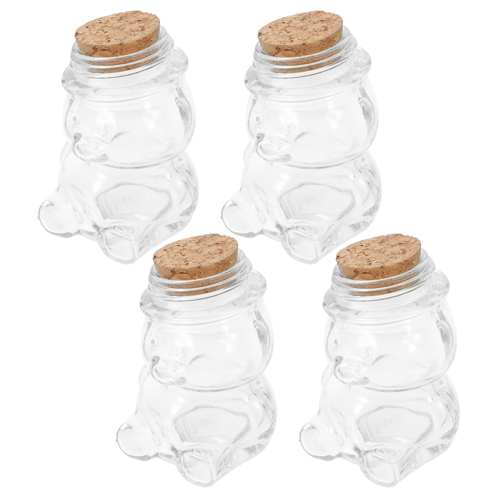 Food Storage Glass Container Set - 4-teiliges Glas-Bonbonglas-Set, transparenter, luftdichter Lebensmittelbehälter für