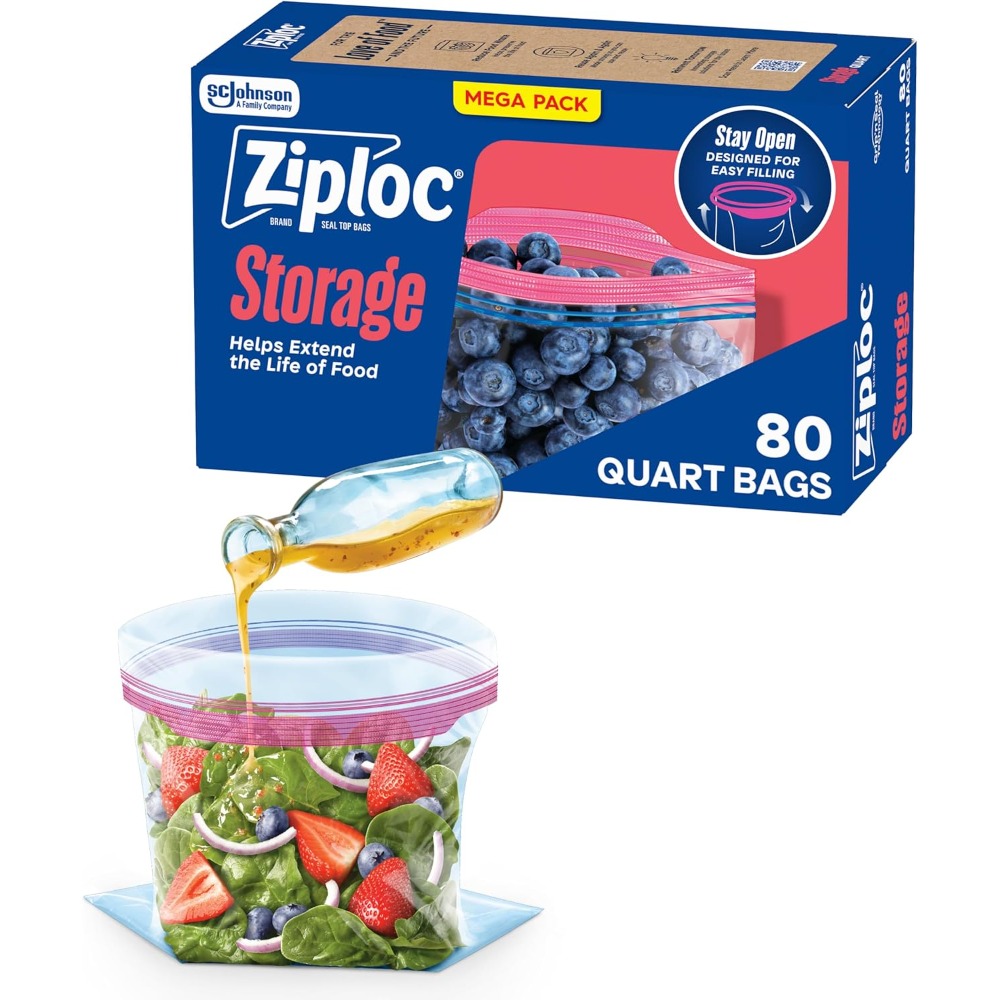 Food Storage Zipper Bags - Stand-Up-Quart-Lebensmittel-Aufbewahrungsbeutel, einfach zu befüllen und zu