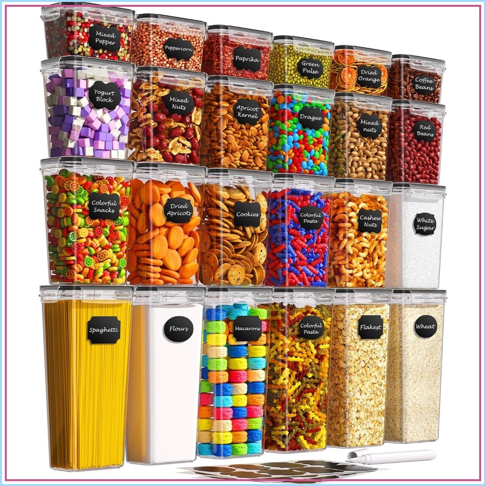 Food Storage And Container - 24 Stück Luftdichte Lebensmittelbehälter mit Deckeln,