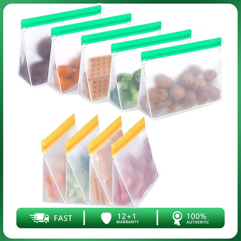 Food Storage Zipper Bags - Wiederverwendbare Aufbewahrungstasche für Lebensmittel, Upgrade, auslaufsicher,