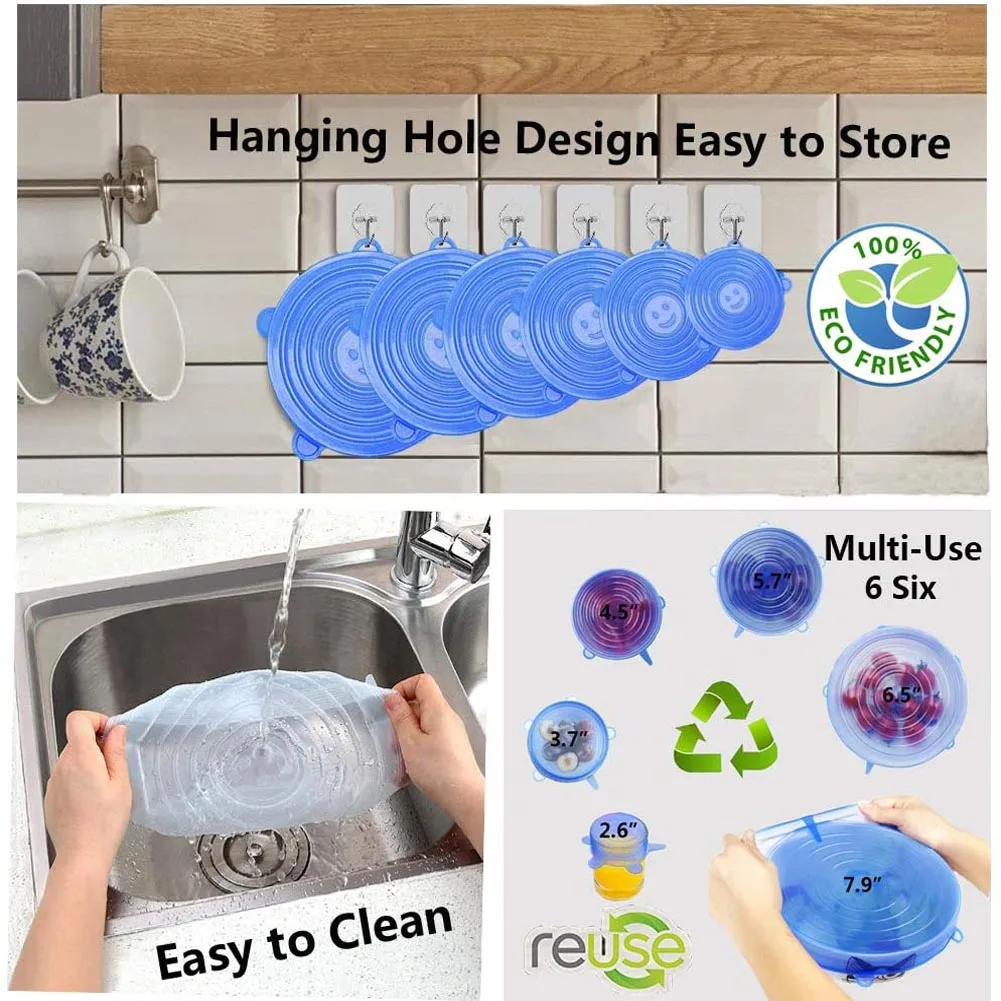 6PCS Stretch Silikon Abdeckung – Silicone Stretch Lid Bewertung und Preis