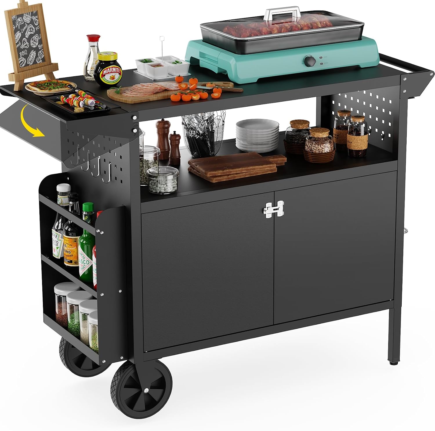 Outdoor-Grillwagen mit Staurau – Food Storage With Wheels Bewertung und Preis