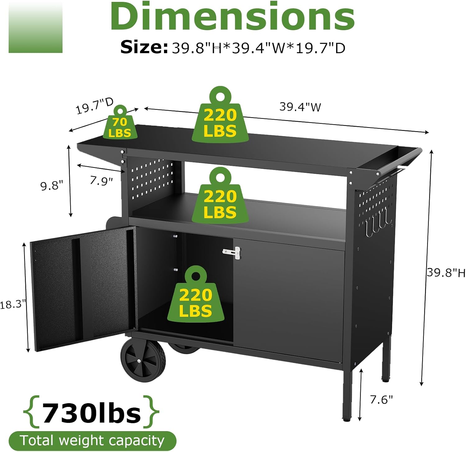 Outdoor-Grillwagen mit Staurau – Food Storage With Wheels Bewertung und Preis