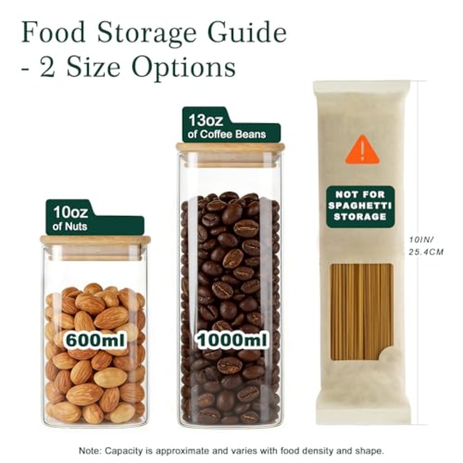 12er-Pack Quadratische Glas-Au – Food Storage Organization Bewertung und Preis