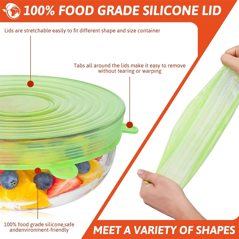 6 Stück Schüsselabdeckungen au – Silicone Stretch Lid Bewertung und Preis