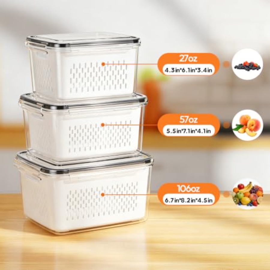 Obst-Aufbewahrungsbehälter für – Food Storage Organization Bewertung und Preis
