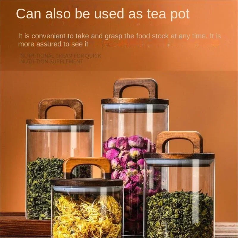 800–2100 ml Glasgefäß mit Holz – Food Storage Glass Containers Large Bewertung und Preis