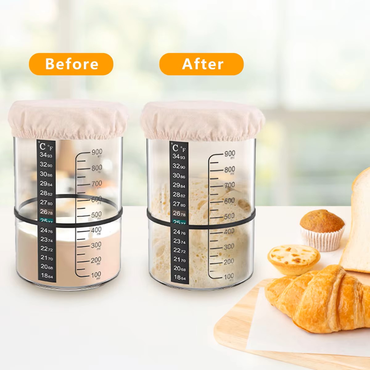 1500/900ml Sauerteig-Starter-G – Food Storage Glass Container Set Bewertung und Preis