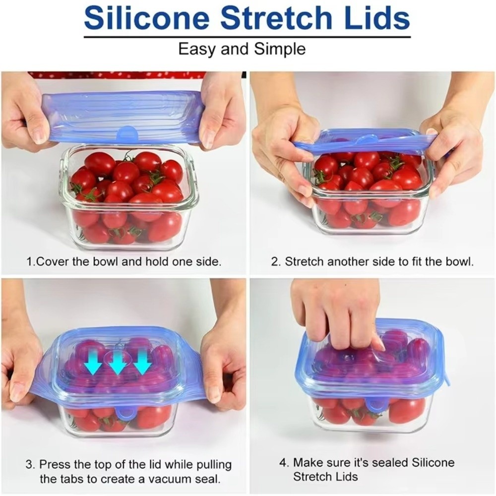 6 Stück nützliche, wiederverwe – Silicone Stretch Lid Bewertung und Preis
