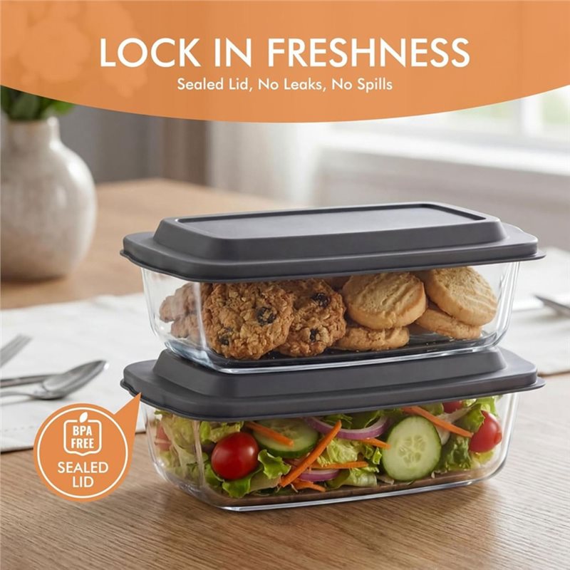 FYBL-Glas-Kastenform, 2er-Pack – Food Storage Glass Containers Large Bewertung und Preis