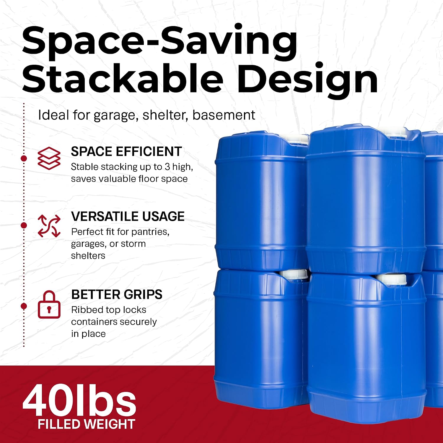 Stapelbare Notfall-Wasserspeic – Food Storage For Camping Bewertung und Preis