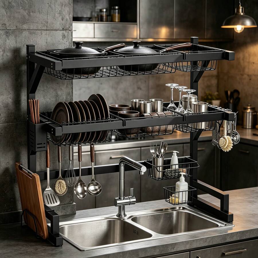 2-stufiges Küchenregal über de – Food Storage Rack For Kitchen Bewertung und Preis