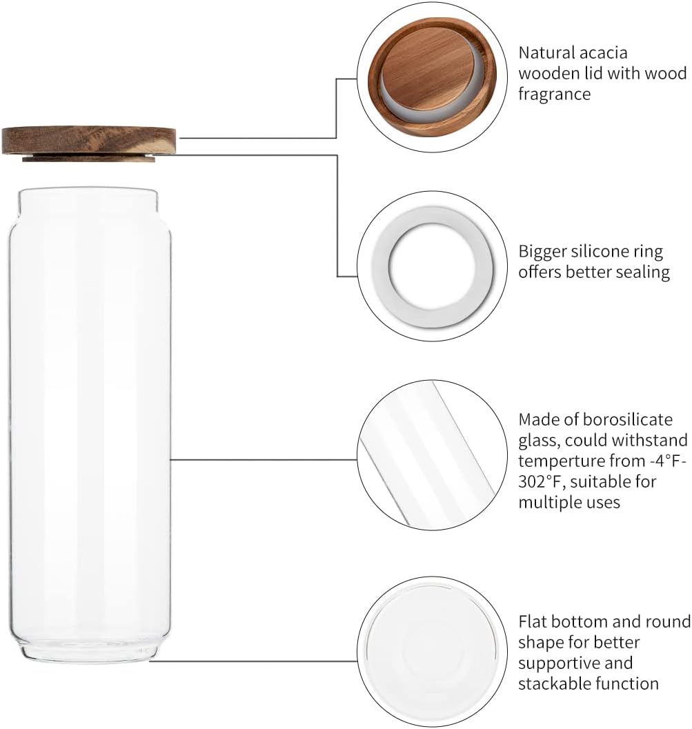 4er-Pack 34 OZ Glasgefäße mit  – Food Storage Glass Container Set Bewertung und Preis
