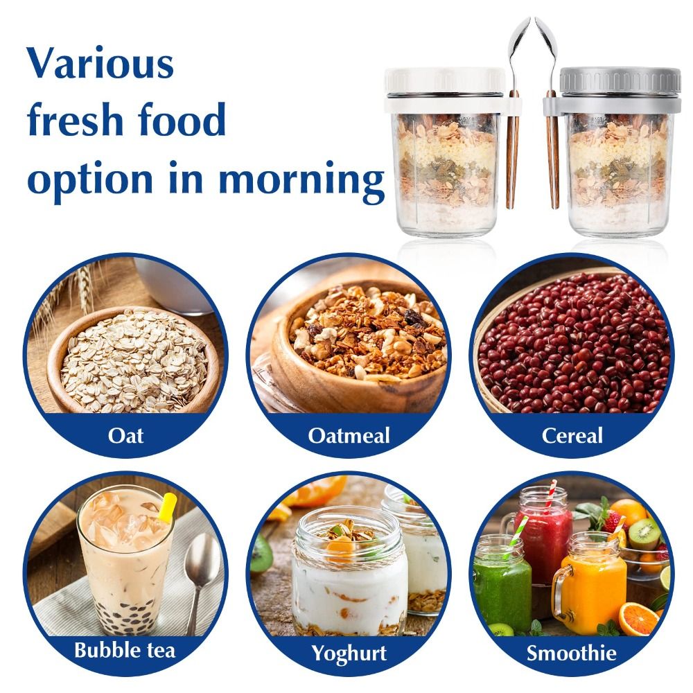 Joghurtglas, 350 ml, Overnight – Food Storage Glass Container Set Bewertung und Preis