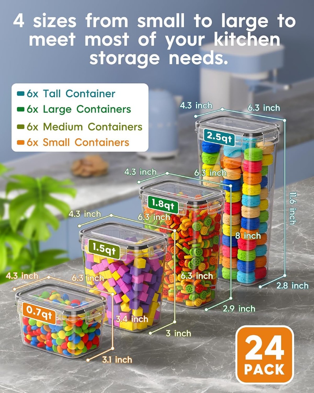 24 Stück Luftdichte Lebensmitt – Food Storage And Container Bewertung und Preis